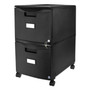 Storex Two-Drawer Mobile Filing Cabinet, 2 Legal/Letter-Size File Drawers, Black, 14.75" x 18.25" x 26" View Product Image