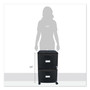 Storex Two-Drawer Mobile Filing Cabinet, 2 Legal/Letter-Size File Drawers, Black, 14.75" x 18.25" x 26" View Product Image