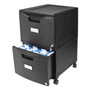 Storex Two-Drawer Mobile Filing Cabinet, 2 Legal/Letter-Size File Drawers, Black, 14.75" x 18.25" x 26" View Product Image