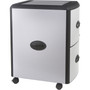 Storex Mobile Filing Cabinet with Metal Siding and Top-Drawer Organizer Tray, 2 Letter File Drawers, Silver/Black, 19" x 15" x 23" View Product Image