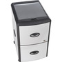 Storex Mobile Filing Cabinet with Metal Siding and Top-Drawer Organizer Tray, 2 Letter File Drawers, Silver/Black, 19" x 15" x 23" View Product Image