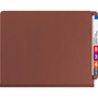 Smead End Tab Pressboard Classification Folders, Six SafeSHIELD Fasteners, 2" Expansion, 2 Dividers, Letter Size, Red, 10/Box View Product Image