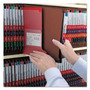 Smead End Tab Pressboard Classification Folders, Eight SafeSHIELD Fasteners, 3" Expansion, 3 Dividers, Letter Size, Red, 10/Box (SMD26865) View Product Image