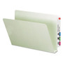 Smead Extra-Heavy Recycled Pressboard End Tab Folders, Straight Tabs, Legal Size, 2" Expansion, Gray-Green, 25/Box View Product Image