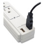 Tripp Lite Protect It! Surge Protector, 6 AC Outlets/2 USB Ports, 6 ft Cord, 990 J, Cool Gray (TRPTLP606USB) View Product Image