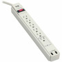 Tripp Lite series 6-outlet 2100J Surge Protector - 6 x NEMA 5-15R, 2 x USB - 1875 VA - 990 J - 125 V AC Input - 5 V DC Output Product Image 