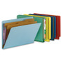 Smead End Tab Pressboard Classification Folders, Six SafeSHIELD Fasteners, 2" Expansion, 2 Dividers, Legal Size, Blue, 10/Box View Product Image