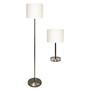 Ledu Slim Line Lamp Set, Table 12.63" High and Floor 61.5" High, Silver (LEDL9135) View Product Image