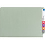 Smead End Tab Pressboard Classification Folders, Four SafeSHIELD Fasteners, 2" Expansion, 1 Divider, Legal Size, Gray-Green, 10/Box View Product Image