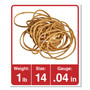 Universal Rubber Bands, Size 14, 0.04" Gauge, Beige, 1 lb Box, 2,200/Pack View Product Image