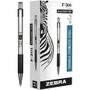 Zebra STEEL 3 Series F-301 Retractable Ballpoint Pen - 1.6 mm Bold Pen Point - Refillable - Retractable - Black Ink - Stainless Steel Barrel Product Image 