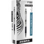 Zebra F-301 Ballpoint Pen, Retractable, Bold 1.6 mm, Black Ink, Stainless Steel/Black Barrel, 12/Pack (ZEB27310) View Product Image