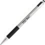 Zebra F-301 Ballpoint Pen, Retractable, Bold 1.6 mm, Black Ink, Stainless Steel/Black Barrel, 12/Pack (ZEB27310) View Product Image