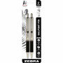 Zebra STEEL 4 Series F-402 Retractable Ballpoint Pen - 0.7 mm Fine Pen Point - Refillable - Retractable - Black Ink - Stainless Steel Barrel Product Image 