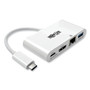 Tripp Lite USB 3.1 Gen 1 USB-C to HDMI Adapter, USB-A/USB-C PD Charging/Gigabit Ethernet, 3", White (TRPU44406NHGUC) View Product Image