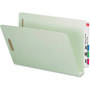 Smead End Tab Pressboard Classification Folders, Two SafeSHIELD Coated Fasteners, 2" Expansion, Legal Size, Gray-Green, 25/Box View Product Image