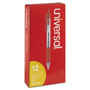 Universal Comfort Grip Ballpoint Pen, Retractable, Medium 1 mm, Red Ink, Clear/Red Barrel, Dozen View Product Image
