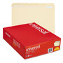 Universal Double-Ply Top Tab Manila File Folders, 1/5-Cut Tabs: Assorted, Letter Size, 0.75" Expansion, Manila, 100/Box (UNV16115) View Product Image
