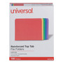 Universal Reinforced Top-Tab File Folders, 1/3-Cut Tabs: Assorted, Letter Size, 1" Expansion, Assorted Colors, 100/Box (UNV16166) View Product Image