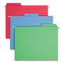 Smead FasTab Hanging Folders, Letter Size, 1/3-Cut Tabs, Assorted Colors, 18/Box View Product Image