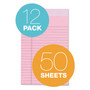 TOPS Prism + Colored Writing Pads, Narrow Rule, 50 Pastel Pink 5 x 8 Sheets, 12/Pack View Product Image