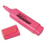 AbilityOne 7520013519146, SKILCRAFT Flat Fluorescent Highlighter, Fluorescent Pink Ink, Chisel Tip, Pink Barrel, Dozen View Product Image