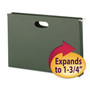 Smead Hanging Pockets with Full-Height Gusset, 1 Section, 1.75" Capacity, Legal Size, Standard Green, 25/Box View Product Image