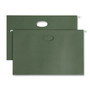 Smead Hanging Pockets with Full-Height Gusset, 1 Section, 3.5" Capacity, Legal Size, Standard Green, 10/Box View Product Image