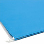 Smead Hanging Pockets with Full-Height Gusset, 1 Section, 3" Capacity, Legal Size, 1/5-Cut Tabs, Sky Blue, 25/Box View Product Image