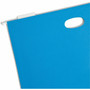 Smead Hanging Pockets with Full-Height Gusset, 1 Section, 3" Capacity, Legal Size, 1/5-Cut Tabs, Sky Blue, 25/Box View Product Image