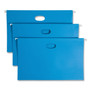 Smead Hanging Pockets with Full-Height Gusset, 1 Section, 3" Capacity, Legal Size, 1/5-Cut Tabs, Sky Blue, 25/Box View Product Image