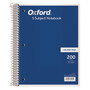 Oxford Coil-Lock Wirebound Notebook, 3-Hole Punch, 5-Subject, College Rule, Randomly Assorted Covers, (200) 11 x 8.5 Sheets View Product Image