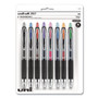 uniball Signo 207 Gel Pen, Retractable, Medium 0.7 mm, Assorted Ink Colors, Black Barrel, 8/Pack (UBC40110) View Product Image