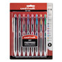 uniball Signo 207 Gel Pen, Retractable, Medium 0.7 mm, Assorted Ink Colors, Black Barrel, 8/Pack (UBC40110) View Product Image