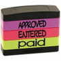 stackSTAMP Stamp Message Stack Set - Message Stamp - APPROVED, ENTERED, PAID - 1.81" Impression Width x 0.63" Impression Length - Assorted Product Image 