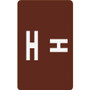Smead AlphaZ Color-Coded Second Letter Alphabetical Labels, H, 1 x 1.63, Dark Brown, 10/Sheet, 10 Sheets/Pack View Product Image