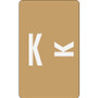 Smead AlphaZ Color-Coded Second Letter Alphabetical Labels, K, 1 x 1.63, Light Brown, 10/Sheet, 10 Sheets/Pack View Product Image