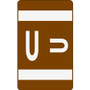 Smead AlphaZ Color-Coded Second Letter Alphabetical Labels, U, 1 x 1.63, Dark Brown, 10/Sheet, 10 Sheets/Pack View Product Image