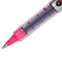 uniball VISION Rollerball Pen, Stick, Fine 0.7 mm, Pink Ink, Silver/Pink/Clear Barrel, Dozen View Product Image