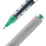 uniball VISION Rollerball Pen, Stick, Fine 0.7 mm, Green Ink, Silver/Green/Clear Barrel, Dozen View Product Image