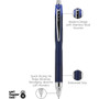 uniball Jetstream Hybrid Gel Pen, Retractable, Fine 0.7 mm, Blue Ink, Blue/Silver Barrel View Product Image