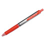 uniball Signo Gel Pen, Retractable, Medium 0.7 mm, Red Ink, Silver/Red Barrel, Dozen View Product Image