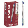 uniball VISION ELITE Hybrid Gel Pen, Stick, Bold 0.8 mm, Blue Ink, White/Blue/Clear Barrel View Product Image