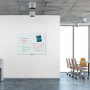 U Brands Floating Glass Ghost Grid Dry Erase Board, 48" x 36" (Actual Size: 47" x 35"), White Surface View Product Image