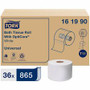 TORK Universal Bath Tissue Roll with OptiCore - 2 Ply - 3.80" Width x 288.30 ft Length - 865 Sheets/Roll - 5.60" Roll Diameter - 1 45/64" Core Product Image 