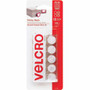 VELCRO Sticky Back 5/8in Circles White 15 Ct - 0.62" Length x 0.62" Width - White - For Glass, Plastic, Metal, Smooth Surface, Indoor, Outdoor, Home, Office, School Product Image 