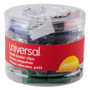 Universal Binder Clips with Storage Tub, Small, Assorted Colors, 40/Pack View Product Image