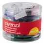 Universal Binder Clips with Storage Tub, Small, Assorted Colors, 40/Pack (UNV31028) View Product Image