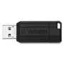 Verbatim PinStripe USB Flash Drive, 128 GB, Black (VER49071) View Product Image