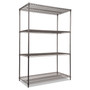 Alera Wire Shelving Starter Kit, Four-Shelf, 48w x 24d x 72h, Black Anthracite View Product Image